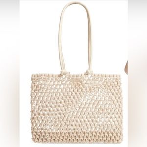 Clare V sandy woven market tote natural